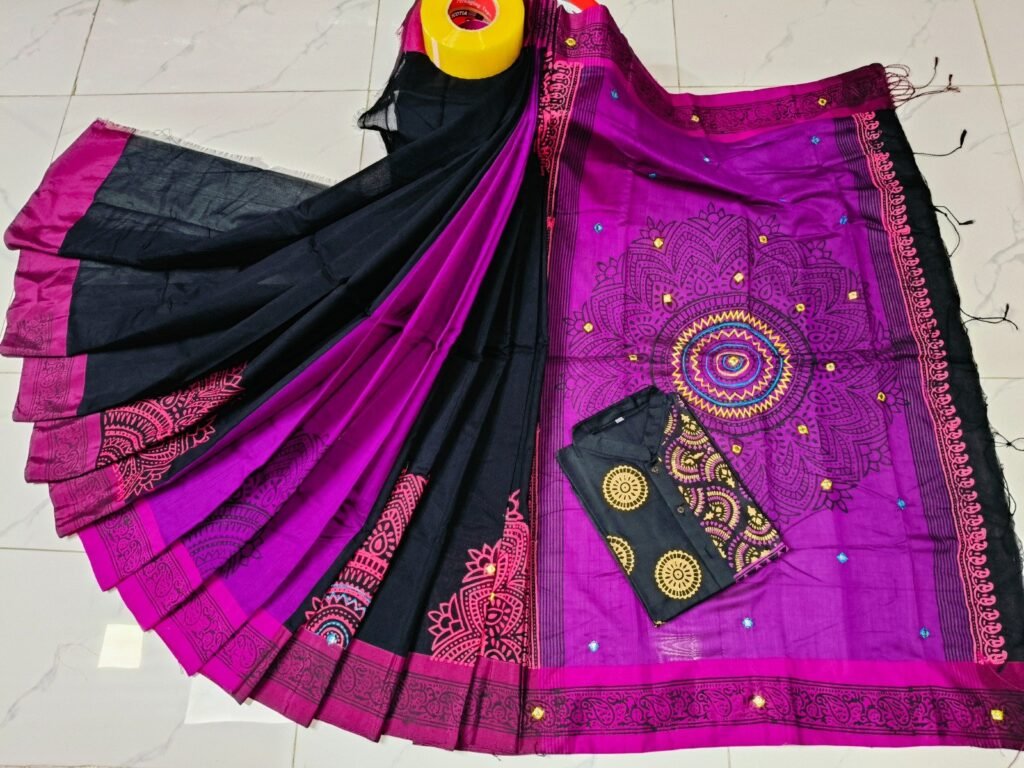 টাঙ্গাইল ধুপিয়ান সিল্ক শাড়ি পাঞ্জাবির কাপল ড্রেস