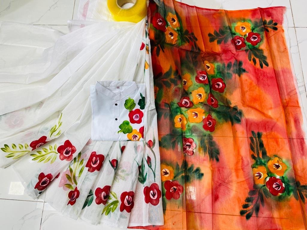 ট্রেডিশনাল হ্যান্ড প্রিন্ট কাপল সেট