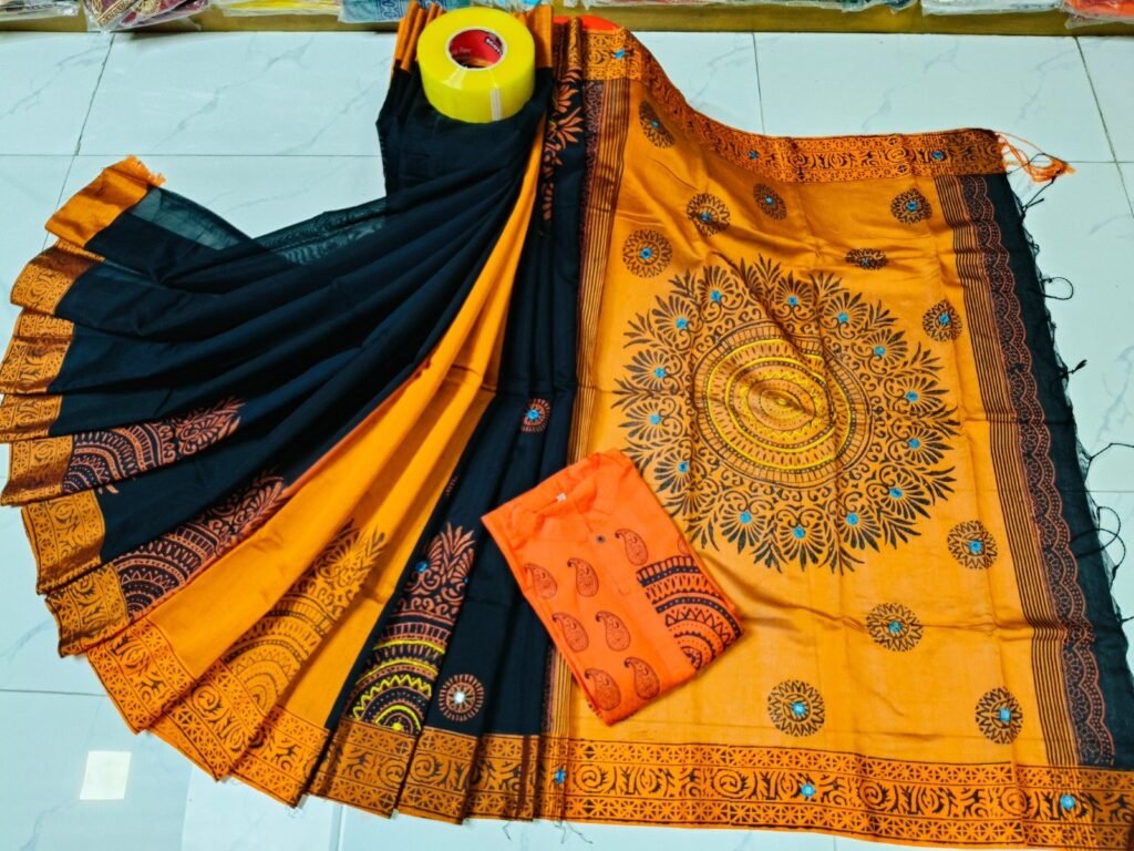 টাঙ্গাইল ধুপিয়ান সিল্ক শাড়ি পাঞ্জাবির কাপল ড্রেস