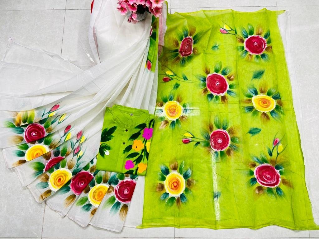 ট্রেডিশনাল হ্যান্ড প্রিন্ট কাপল সেট