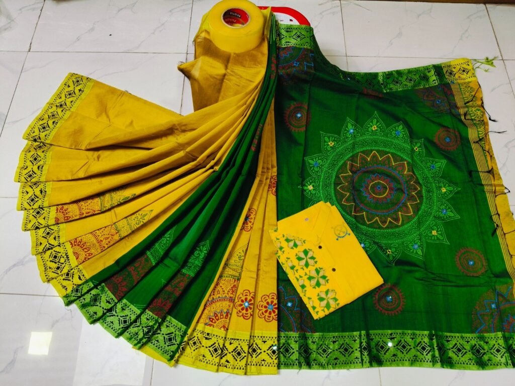 টাঙ্গাইল ধুপিয়ান সিল্ক শাড়ি পাঞ্জাবির কাপল ড্রেস