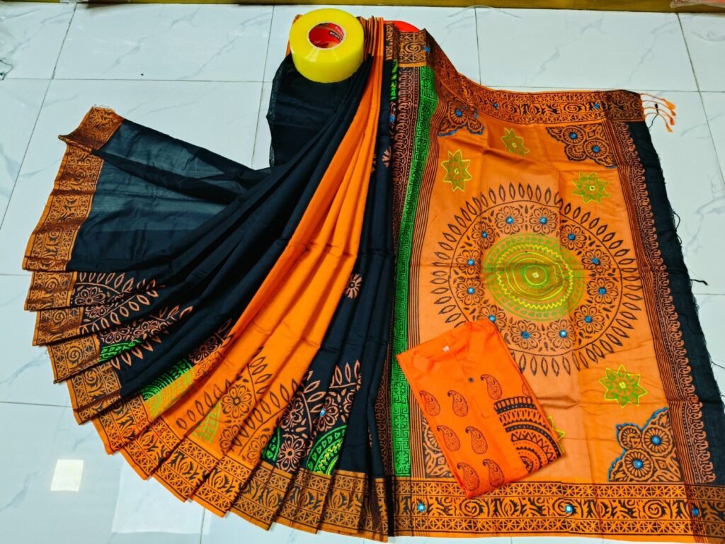 টাঙ্গাইল ধুপিয়ান সিল্ক শাড়ি পাঞ্জাবির কাপল ড্রেস