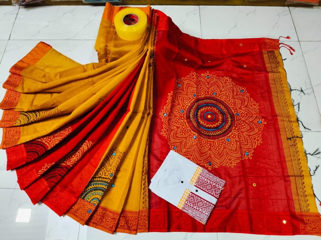 টাঙ্গাইল ধুপিয়ান সিল্ক শাড়ি পাঞ্জাবির কাপল ড্রেস